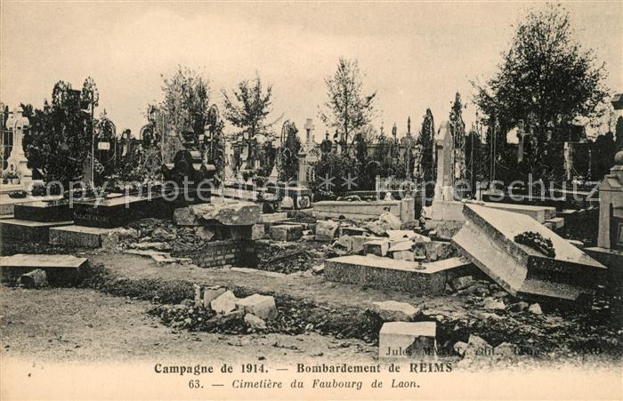 Reims Champagne Ardenne Friedhof Kriegszerstörungen