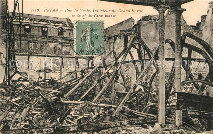 Reims Champagne Ardenne Rue de Vesle Grand Bazar Kriegszerstörungen
