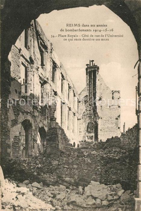 Reims Champagne Ardenne Place Royale Kriegszerstörungen