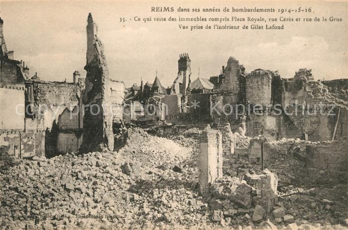 Reims Champagne Ardenne Place Royale Kriegszerstörungen