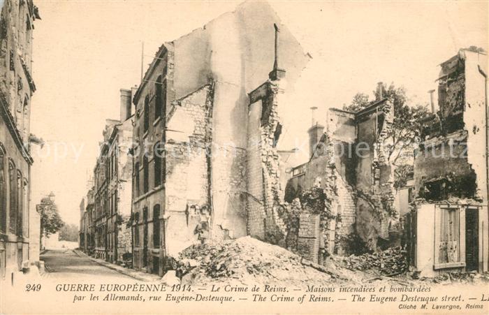 Reims Champagne Ardenne Rue Eugene Desteuque Kriegszerstörungen