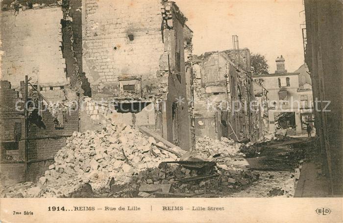 Reims Champagne Ardenne Rue de Lille Kriegszerstörungen