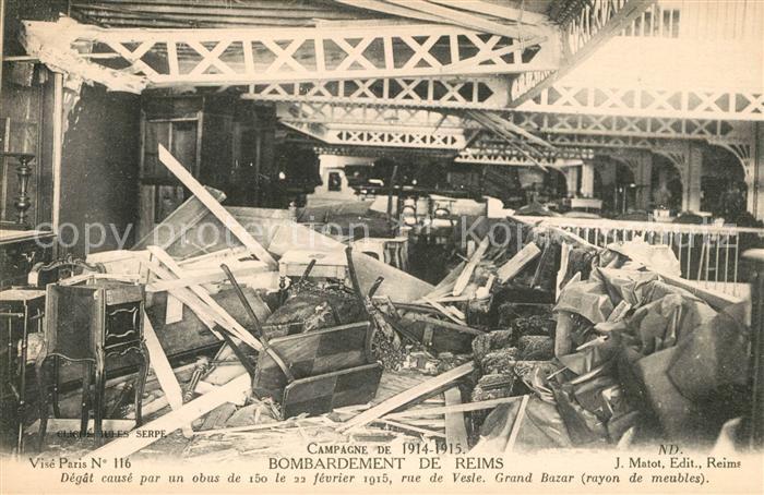 Reims Champagne Ardenne Rue de Vesle Grand Bazar Kriegszerstörungen