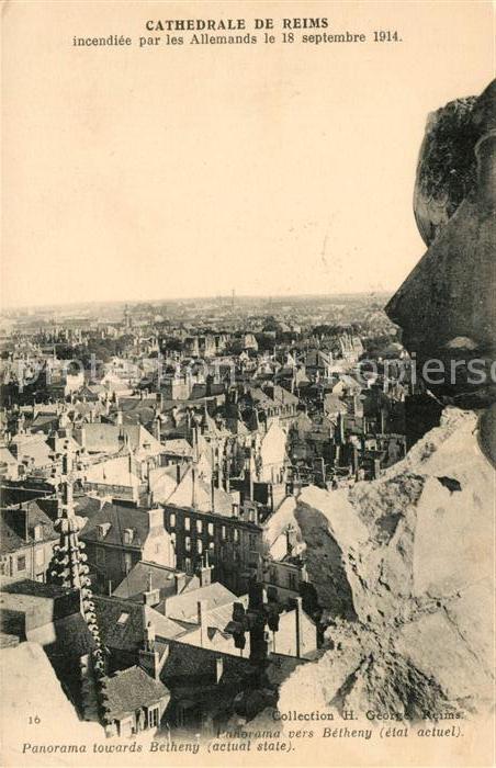 Reims Champagne Ardenne Cathedrale Kriegszerstörungen Panorama
