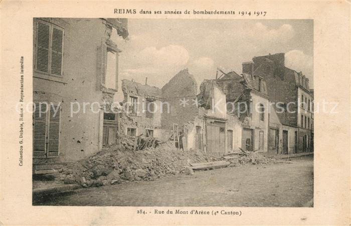 Reims Champagne Ardenne Rue du Mont Arene Kriegszerstörungen