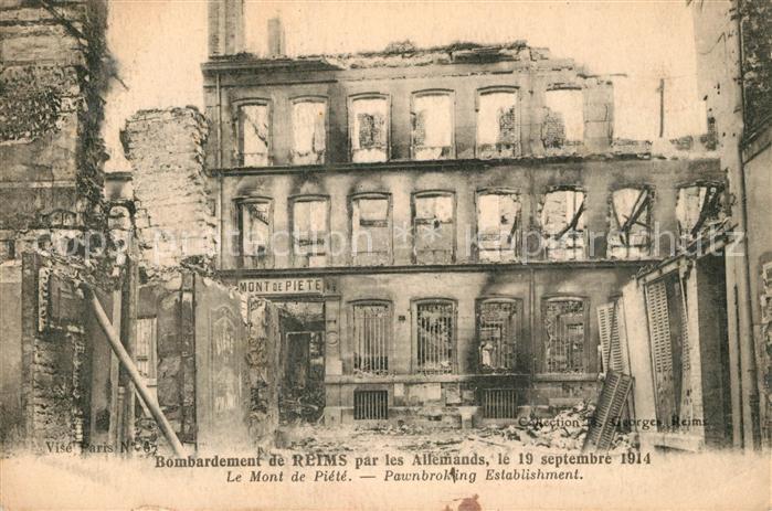 Reims Champagne Ardenne Mont de Piete Kriegszerstörungen