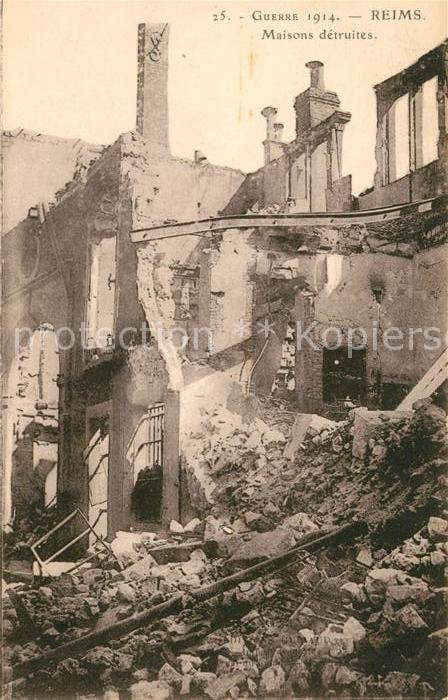 Reims Champagne Ardenne Kriegszerstörte Häuser