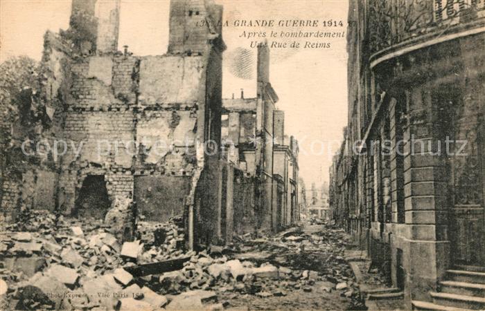 Reims Champagne Ardenne Kriegszerstörte Strassen