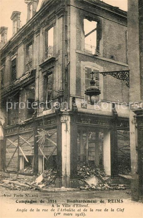 Reims Champagne Ardenne Strassenkreuzung Rue de la Clef Kriegsz