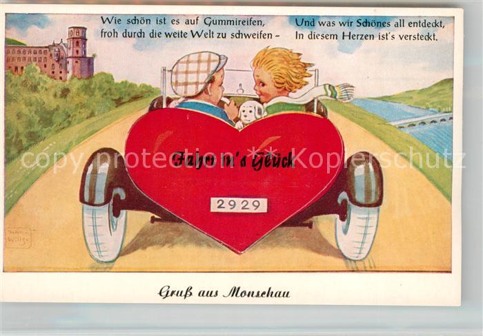 Monschau Montjoie NRW Grußkarte Automobil
