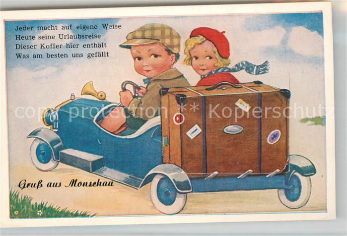 Monschau Montjoie NRW Grußkarte Automobil