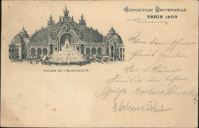 Exposition Universelle Paris 1900 Palais Electricite