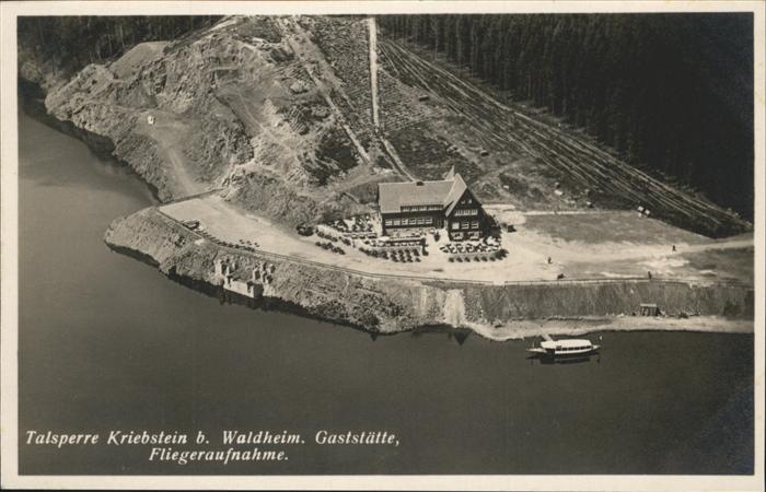Kriebstein Talsperre Fliegeraufnahme Gaststätte