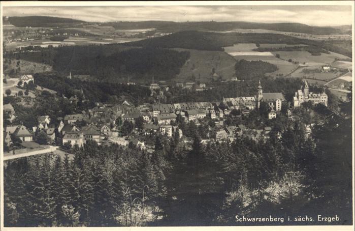 Schwarzenberg Erzgebirge Flugaufnahme