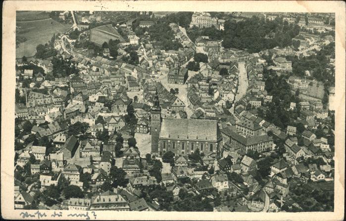 Schneeberg Erzgebirge Fliegeraufnahme