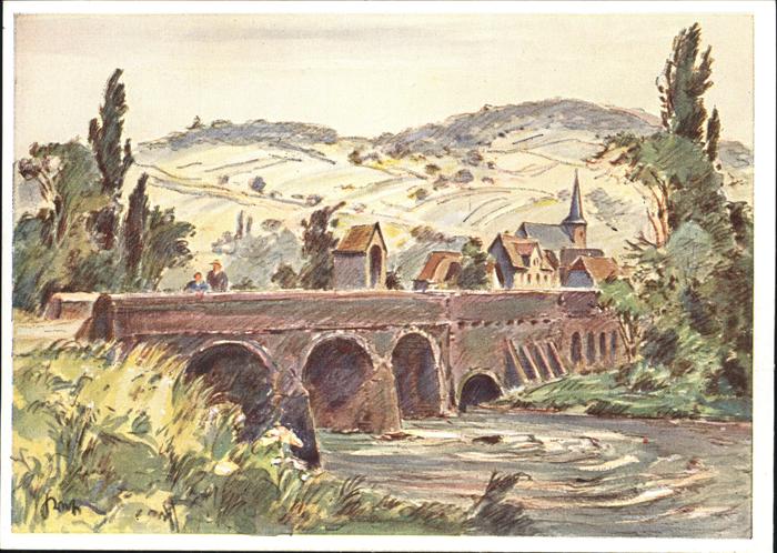 Rheinheim Künstlerkarte Aquarell Karl Graf, Speye