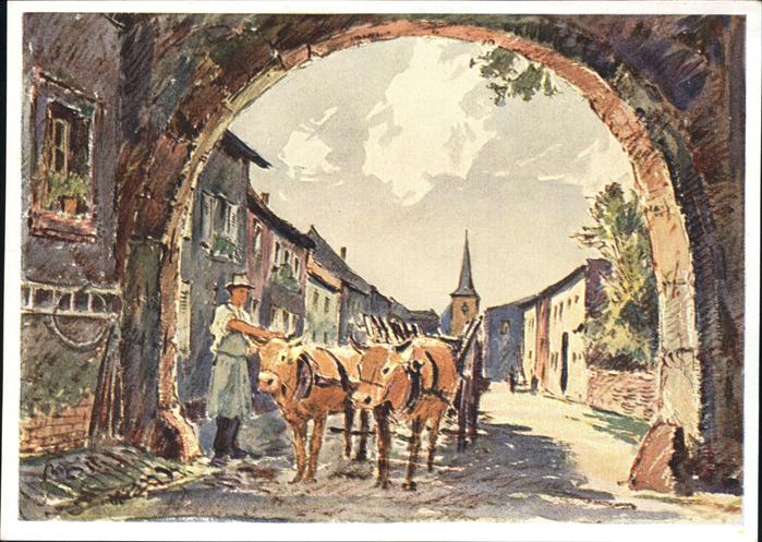 Berus Saar Aquarell Karl Graf Künstlerkarte