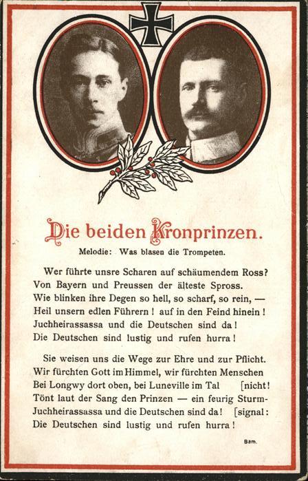 Liederkarte Die beiden Kronprinzen