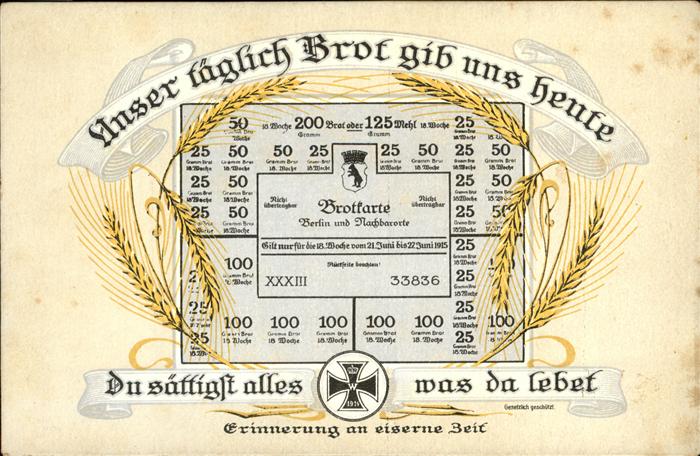 Gebete Brotkarte Politik