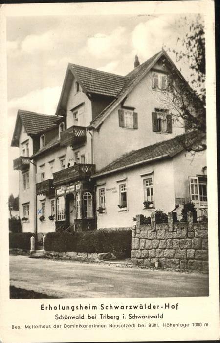 Schoenwald Triberg Erholungsheim Schwarzwälder Hof