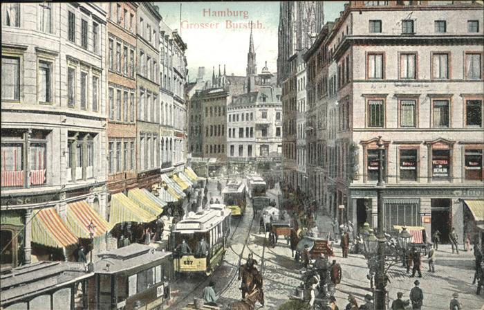 HAMBURG  CITY Grosser Burstah Strassenbahn