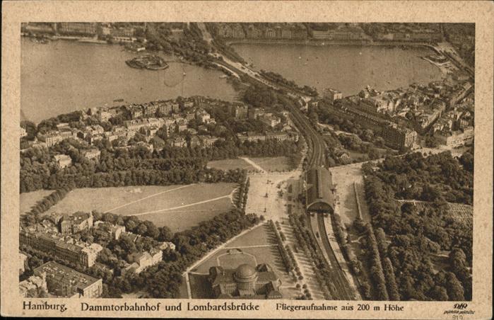 HAMBURG  CITY Dammtorbahnhof Lombardsbruecke Luftbild