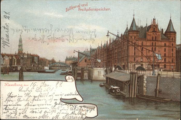 HAMBURG  CITY Zollkanal Freihafenspeicher