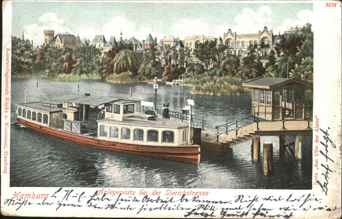 Hamburg Anlegeplatz Sierichstraße Boot