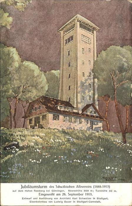 Honau Lichtenstein Jubiläumsturm des Schwäb. Albvereins