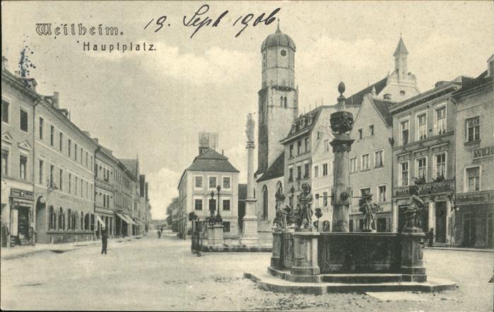 Weilheim Oberbayern Hauptplatz Brunnen
