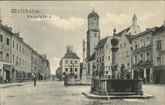 Weilheim Oberbayern Hauptplatz Brunnen