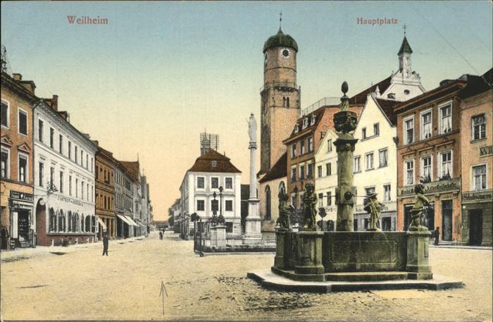 Weilheim Oberbayern Hauptplatz Brunnen