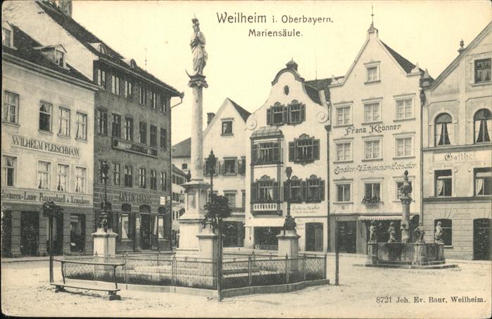 Weilheim Oberbayern Mariensäule Brunnen
