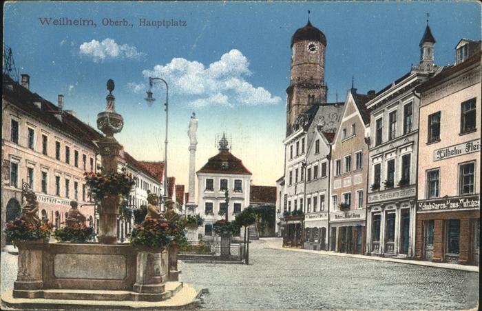 Weilheim Oberbayern Hauptplatz Brunnen