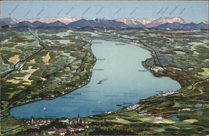 Starnberg Fliegeraufnahme See