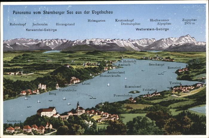 Feldafing Fliegeraufnahme Starnbergersee