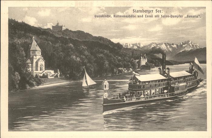 Starnberg Starnbergersee Bayern Votiv Kirche Leoni Salondampfer Bavaria