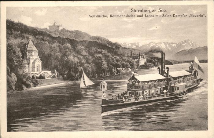 Starnberg Starnbergersee Bayern Votiv Kirche Salondampfer Bavaria