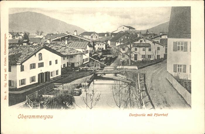 OBERAMMERGAU Bayern Pfarrhof Bruecke