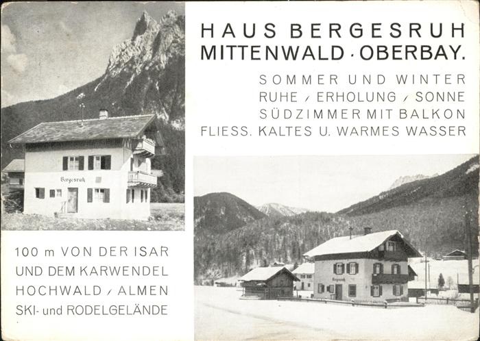 Mittenwald Bayern Haus Bergesruh