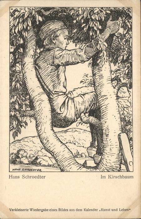 Kuenstlerkarte Hans Schroedter Kirschbaum