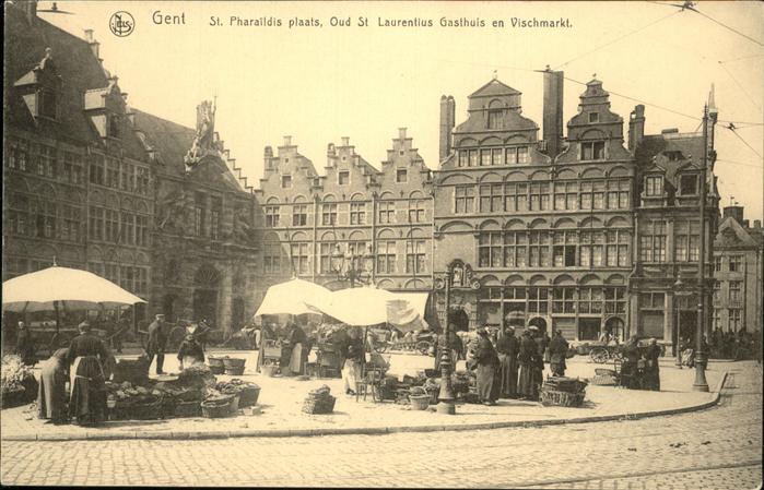 Gent Gand Flandre St. Pharaildis plaats Gasthuis en Visch