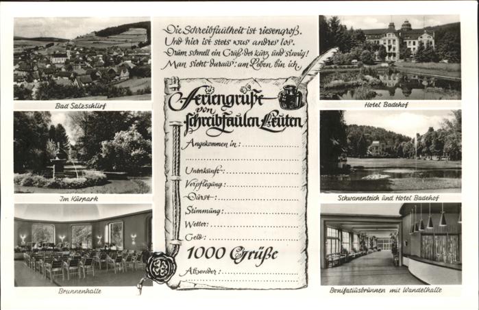 Bad Salzschlirf Hotel Badehof Kurpark Brunnenhalle Wand