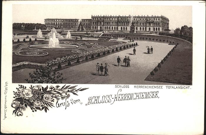 Herrenchiemsee Bayern Schloss Springbrunnen