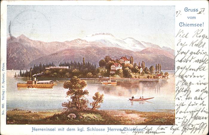 Herrenchiemsee Bayern Herreninsel Schiff Schloss