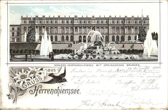 Herrenchiemsee Bayern Schloss Springbrunnen