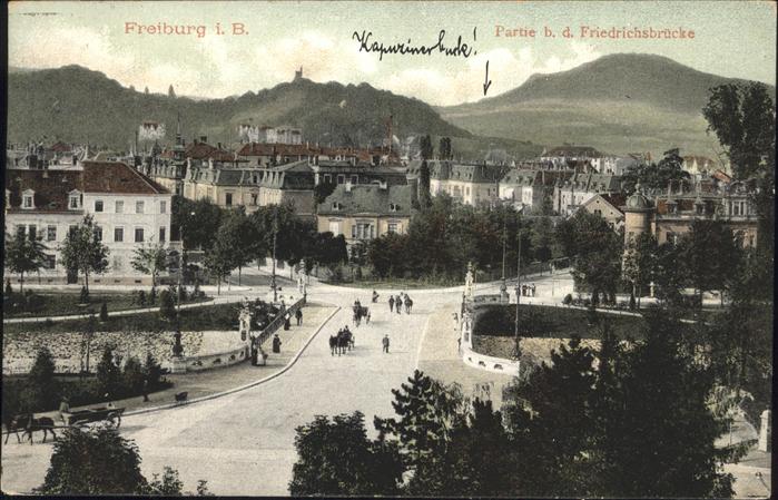 Freiburg Breisgau Friedrichsbrücke Kutsche