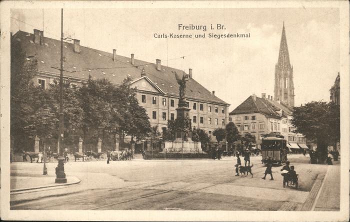 Freiburg Breisgau Carls-Kaserne Siegesdenkmal Straßenbahn
