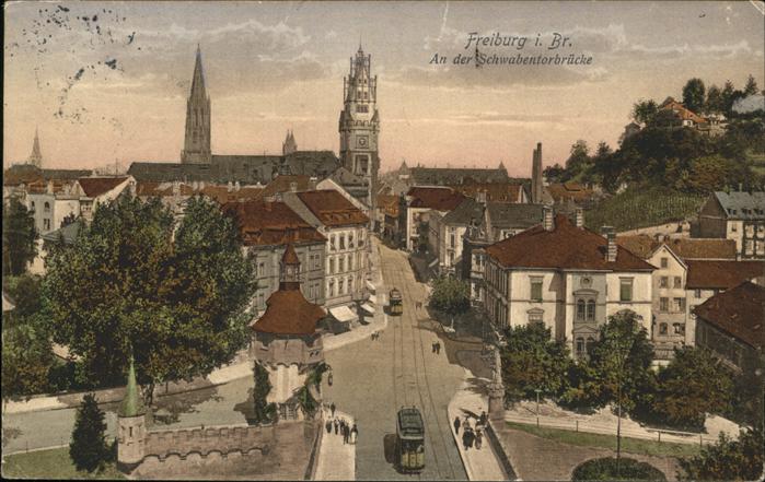 Freiburg Breisgau Schwabentorbrücke Straßenbahn