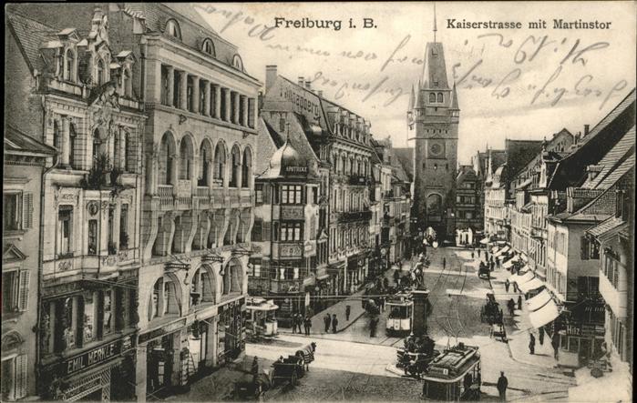 Freiburg Breisgau Kaiserstrasse Martinstor Straßenbahn